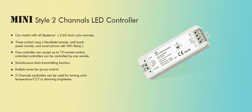 LED-контролер DEYA 12-24VDC, 5A*2CH (V2) фото