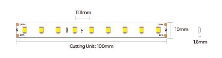 LED стрічка COLORS 90-2835-24V-IP20 4,3W 890Lm 3000K 5м (D890-24V-10mm-WW) фото
