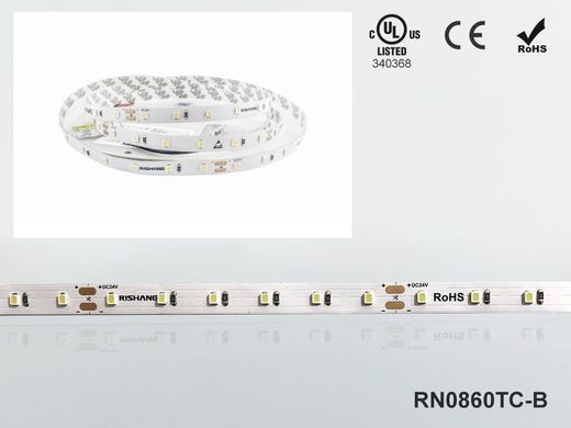 LED стрічка RISHANG 60-2835-24V-IP20 5,5W 454Lm 2700K 5м (RN0860TC-B-SW) фото