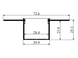 LED profile recessed for plaster, 3 meters (ЛПШ28_3)