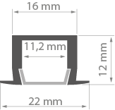LED profile KLUS PDS-4-K black, 2 meters, A03776