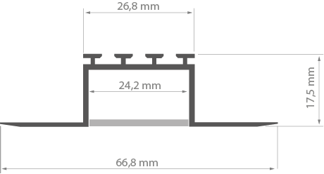 LED-профиль KLUS KOZUS неанодированный, 1 метр A07823