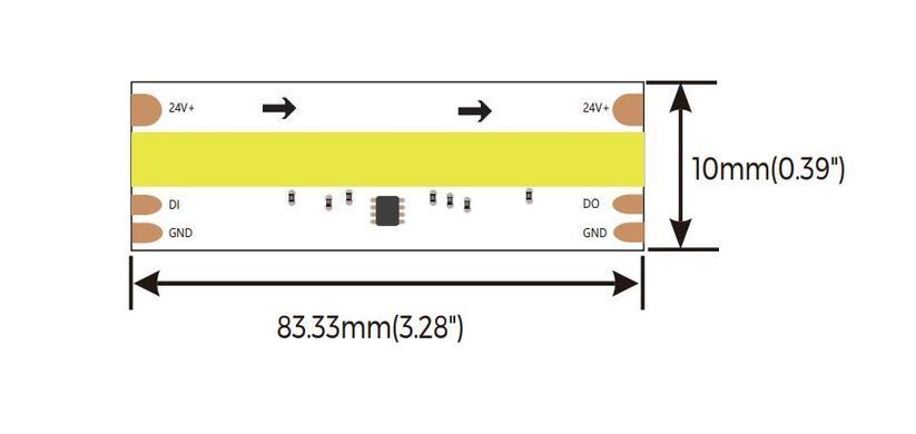 Taśma LED COLORS COB-24V-IP20 12W 695Lm 6500K 5m (DFS6-24V-10mm-W) zdjęcie