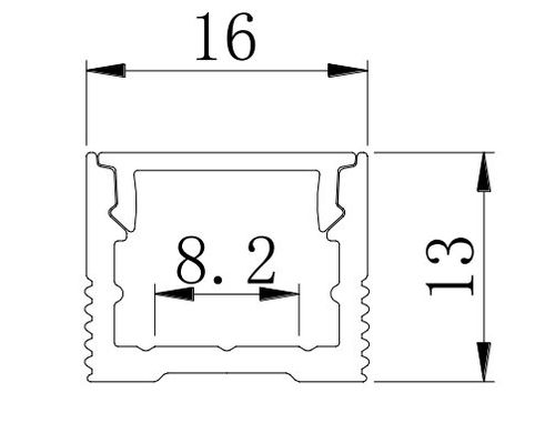 Surface LED profile, 2.5 meters (LS1613black)