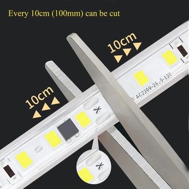 LED strip PROLUM™ 220V; 2835\120; IP67; 8 mm; Series "S", Warm White (2800-3200K) photo