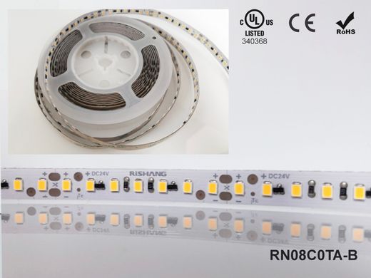 LED strip RISHANG 120-2835-12V-IP20 8,6W 818Lm 5000K 5м (RN08C0TA-B-DW) photo