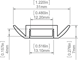 LED-профиль KLUS STOS-ALU, 1 метр