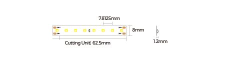 LED strip COLORS Chip-24V-IP20 9.6W 980Lm 3000K 5m (FD128-24v-8mm-WW) photo