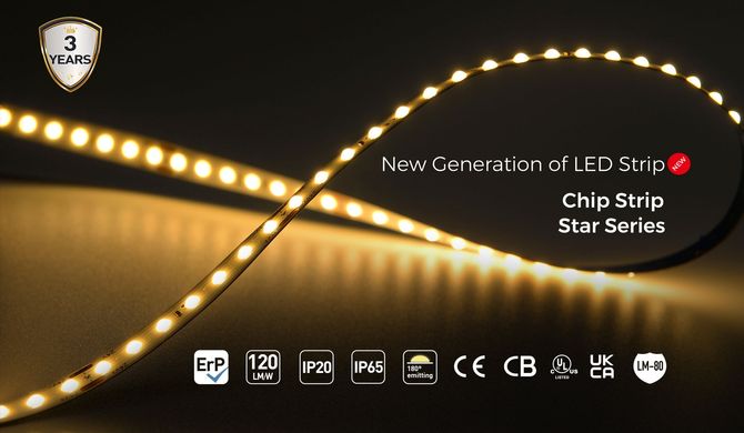 LED лента COLORS Chip-24V-IP20 8.8W 980Lm 3000K 5м (FD128-24v-8mm-WW) фото