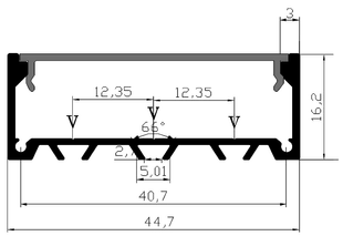 LED-профіль накладний LS4516 (2 метра)