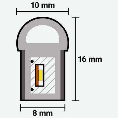 Світлодіодний неон PROLUM™ 8x16, IP68, 12V, Series "LF", Рожевий, PRO