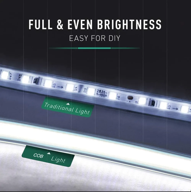 Світлодіодна LED стрічка PROLUM™ 220V; СОВ; 280 LED; IP68; 12 ММ; Series "S", Білий (5500-6000К) фото