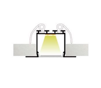 LED-профіль ALUMLED врізний LT46251 з розсіювачем, 2 метра