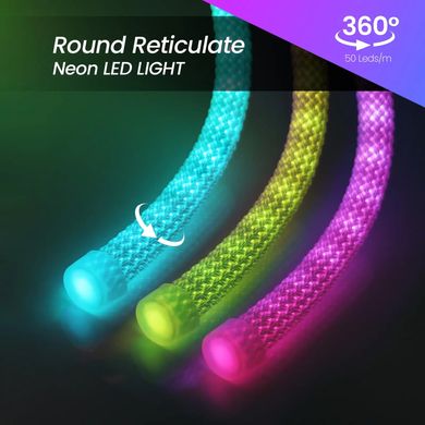 Готовий набір Круглої неонової стрічки PROLUM™ 5V; D13 ; 5M; RGB FULL COLOR, PRO