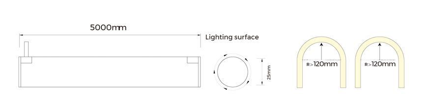 COLORS flexible neon 24V IP65 10W Green 5 m (NNR25-G)
