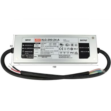 Mean Well Power Supply 199.2W DC24V IP67 (XLG-200-24-A) photo