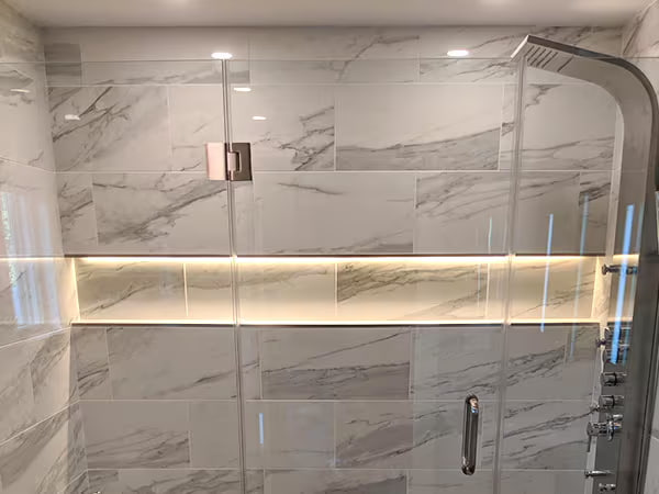 lighting a shower niche using LED strips